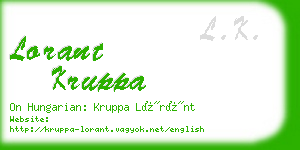lorant kruppa business card